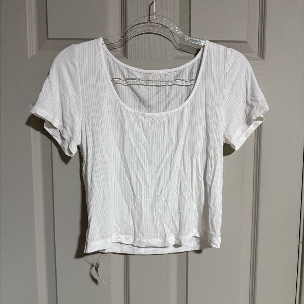 NWT Aerie White Baby Tee Short Sleeve Women’s Size XL Crop Top